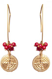 Circular Dangle Gold Tone Earrings DEr62a