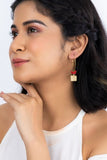 Square Dangle Gold Tone Earrings DEr62b