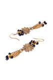 Gold Brass Tribal Pearl earrings DEr64a