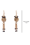 Gold Brass Tribal Pearl earrings DEr64a