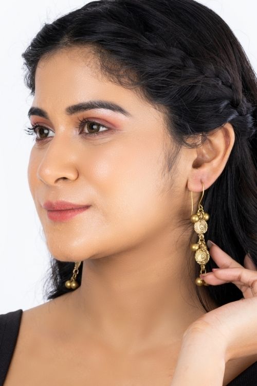 Dokra Golden Dangler Earrings DEr65