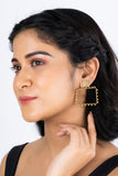 Gold Tone Box Earrings DEr73