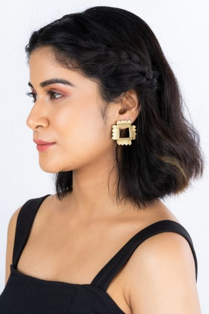 Dokra Rhombus Stud Earrings DEr87