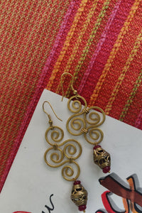 Miharu Dangler Double S Dokra Earrings DEr93