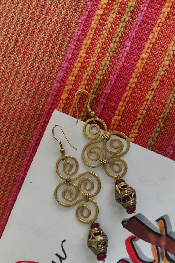 Miharu Dangler Double S Dokra Earrings DEr93
