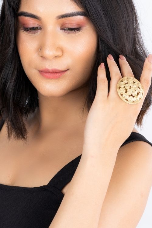 Dhokra Circular Finger Ring