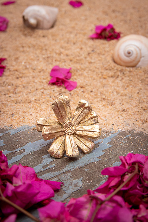 Buy Miharu Dokra Flower Adjustable Finger Ring Online