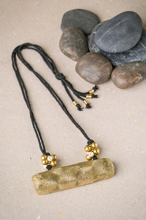Miharu Ripples Dhokra Pendant Necklace G17