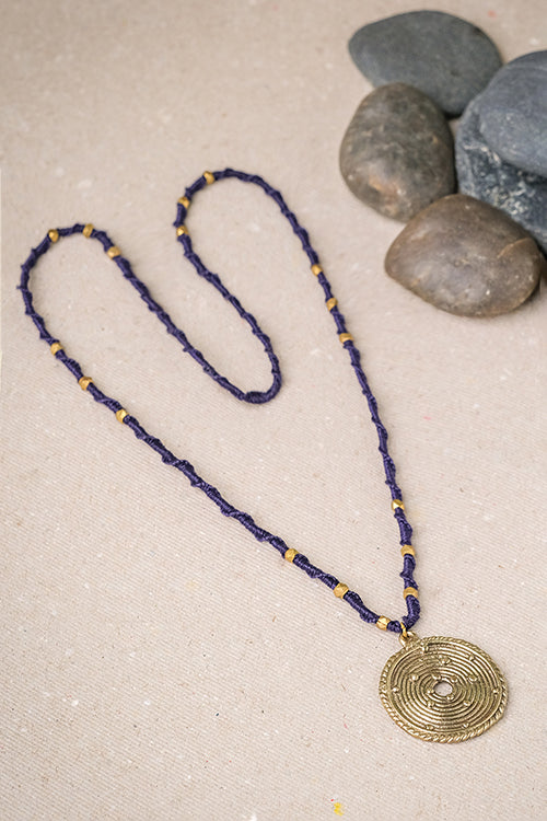 Miharu Blue Long Octa Beaded Necklace