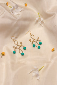 Miharu Brass Turquoise Dangler Earrings EB12