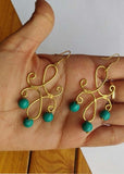 Miharu Brass Turquoise Dangler Earrings EB12