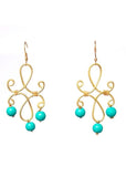 Miharu Brass Turquoise Dangler Earrings EB12