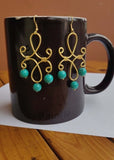 Miharu Brass Turquoise Dangler Earrings EB12