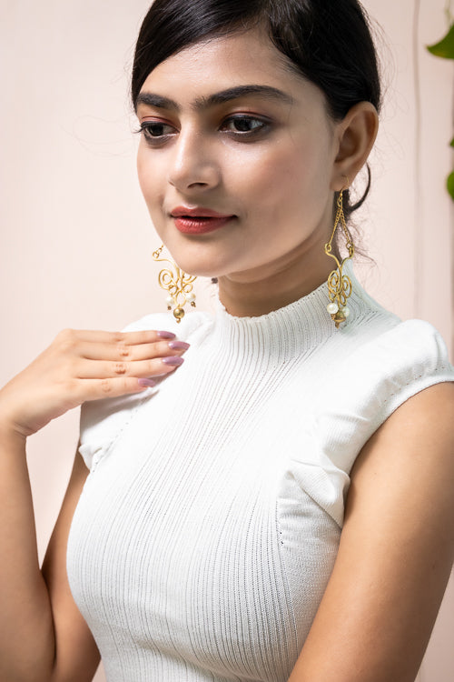Pearl with Dangle & Drop Earrings EB19