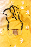 Black Gold Tone Brass Long Trinity Necklace G22
