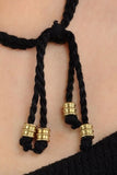 Black Gold Tone Brass Long Trinity Necklace G24