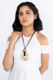 Miharu Big Circular Pendent Long Adjustable Necklace
