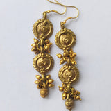 Long circular dokra brass earrings DEr82