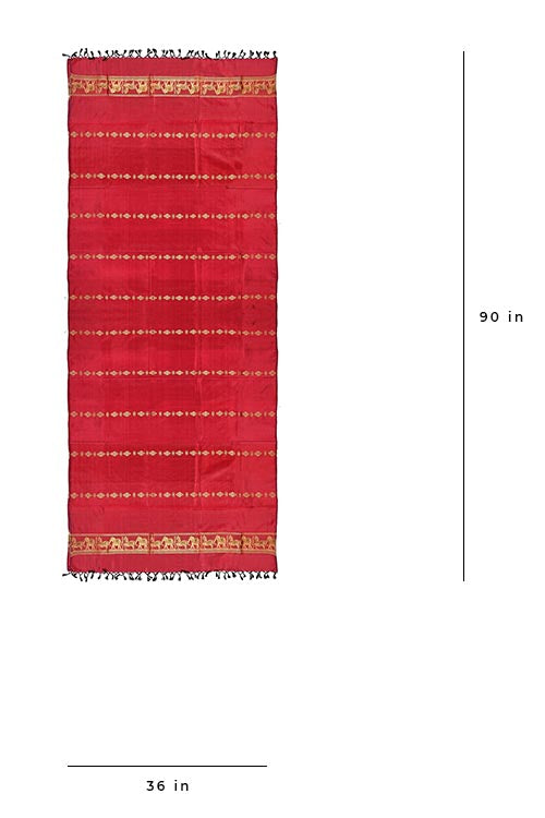 Miharu Maroon Handwoven Pure Silk Baluchari Dupatta
