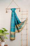 Miharu Sea Green  Handwoven Pure Silk Baluchari Dupatta