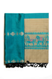 Miharu Sea Green  Handwoven Pure Silk Baluchari Dupatta