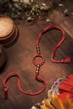 Miharu Handmade Light Red Brass Ring Rakhi