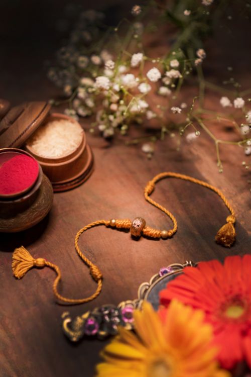 Miharu Handmade Dokra Mustard Rakhi