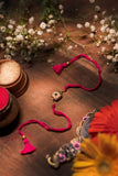 Miharu Handmade Pink Dokra Rakhi