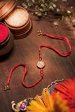 Miharu Handmade Light Red Dokra Rakhi
