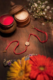 Miharu Handmade Light Red Dokra Rakhi