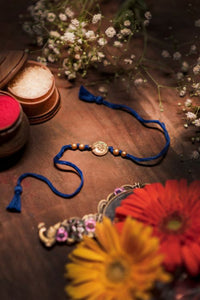 Miharu Handmade Blue Dokra Rakhi
