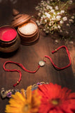 Miharu Handmade Light Red Dokra Beaded Rakhi