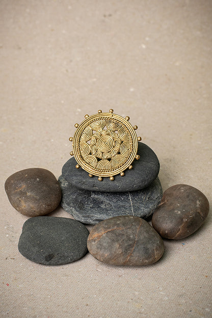  Buy Miharu Dhokra Moonlight Adjustable Finger Ring Online