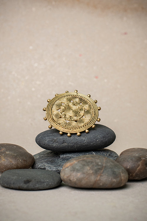  Buy Miharu Dhokra Moonlight Adjustable Finger Ring Online