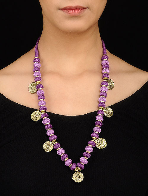 Chunky Statement Purple Necklace, multi strand colorful jewelry, big b –  Polka Dot Drawer
