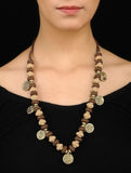 Brown Beige Gold Tone Necklace TR03