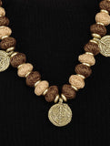 Brown Beige Gold Tone Necklace TR03