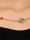 Gold Tone Necklace with Corals CD1943b