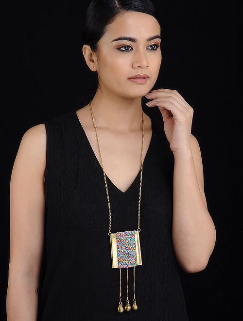 Multicolored Gold Tone Necklace